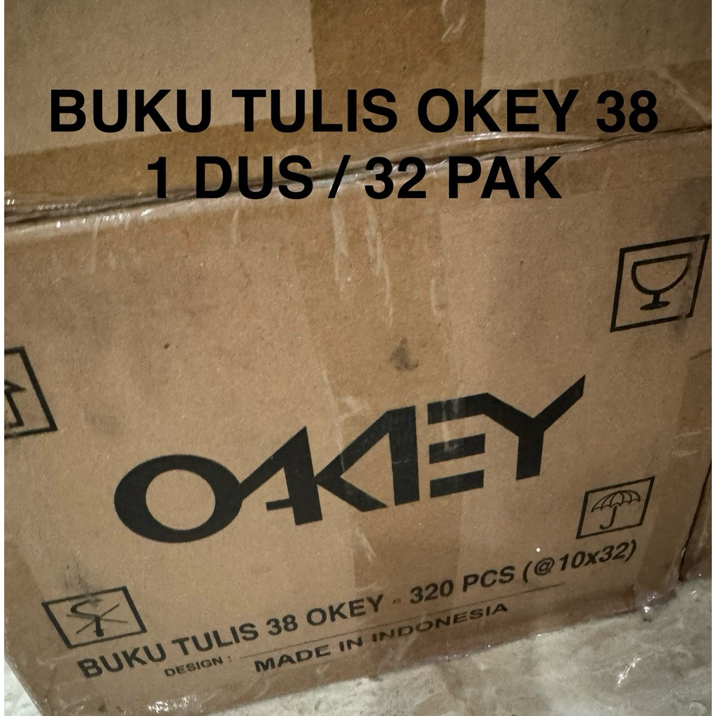 

1 DUS / 32 PAK Buku tulis OKEY 38 lembar 1 pak 10 buku