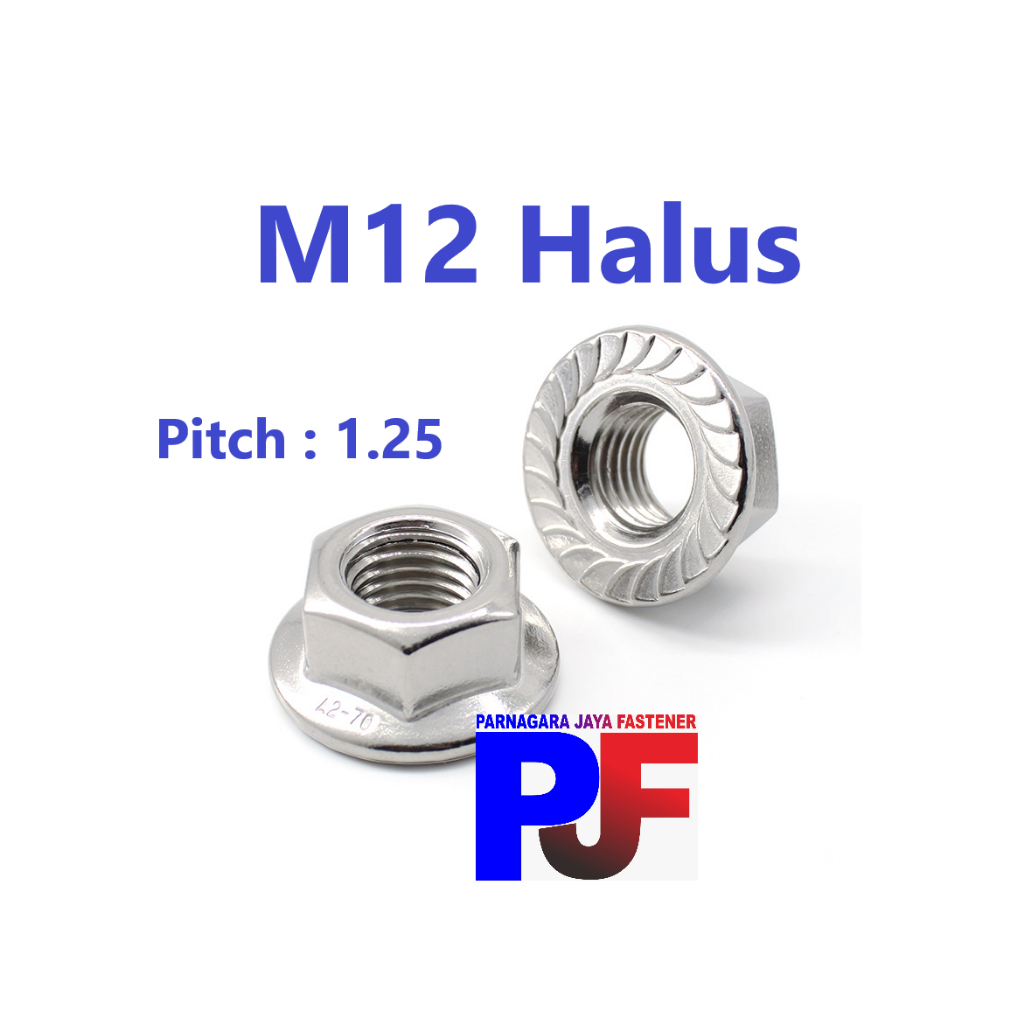 Mur Flange M12 / Mur Flange Stainless M12 / SUS 304 Flange Nut / Drat Halus