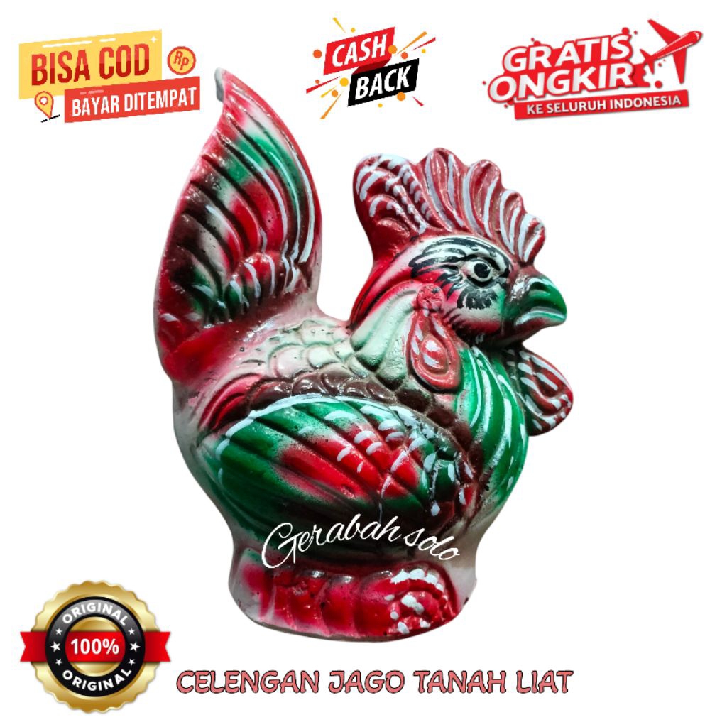 CELENGAN AYAM JAGO DARI TANAH LIAT CELENGAN AGODA CELENGAN UNIK
