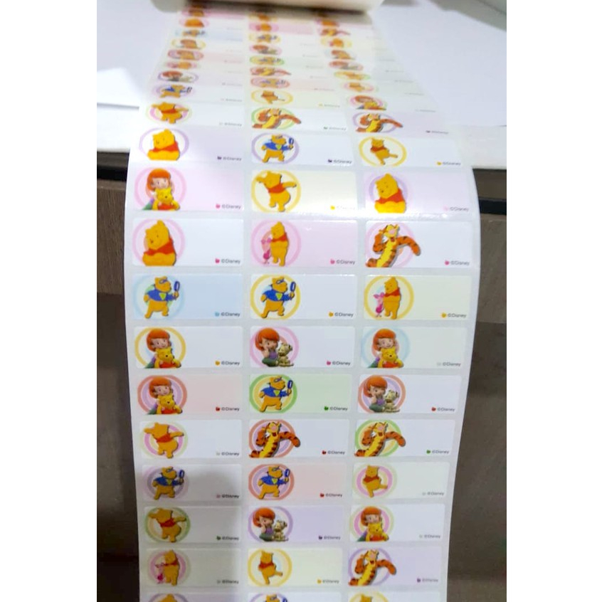 

Label Nama Anti Air Sticker Waterproof Premium Pooh Family Ori