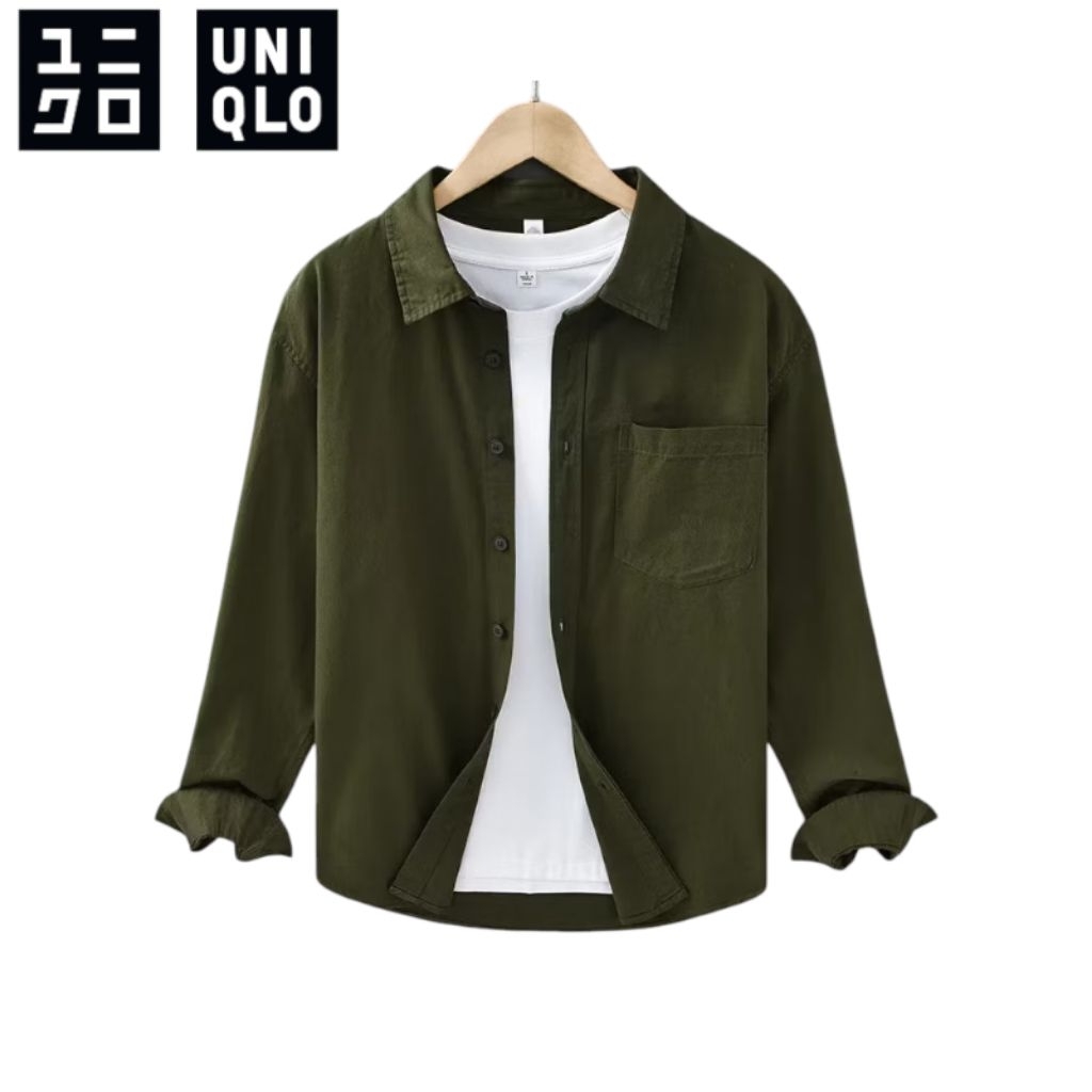 kemeja pria panjang kemeja pria lengan panjang pola Slim fit