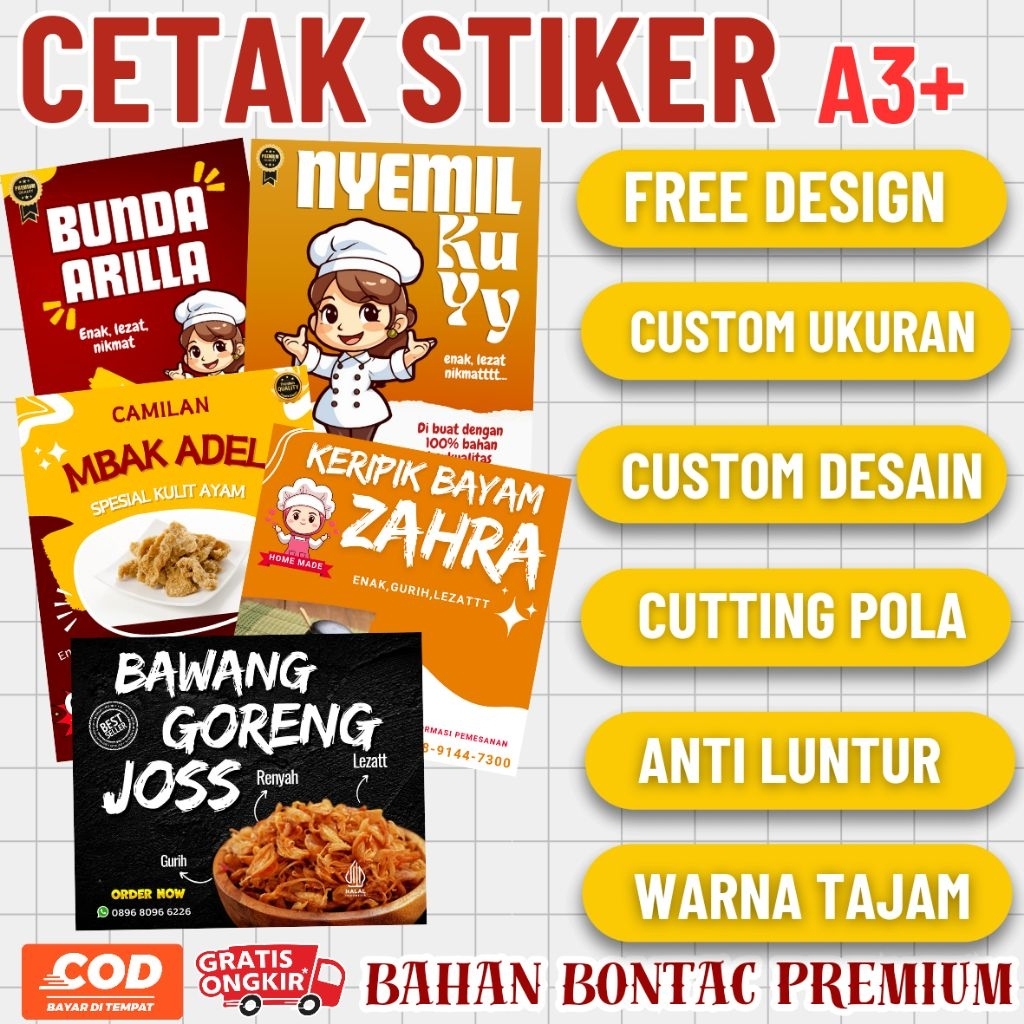 

stiker seblak/stiker kemasan makanan custom free design