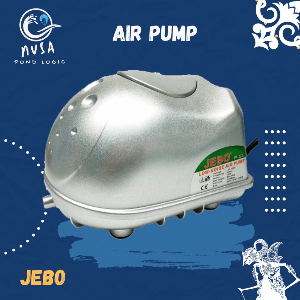 Airpump Industrial Jebo P 55 Low Noise Air Pump Kolam Aerator