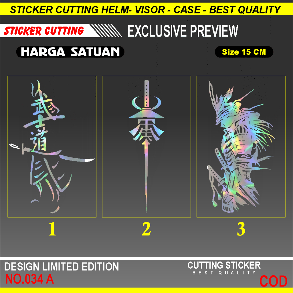 STICKER KANJI JEPANG SAMURAI | STICKER KANJI | STICKER HELM