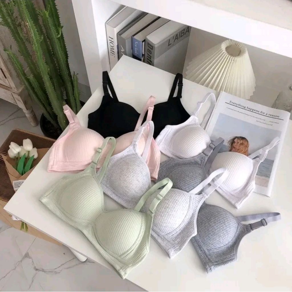Bra BH Motif Garis Lurus Pakaian dalam wanita