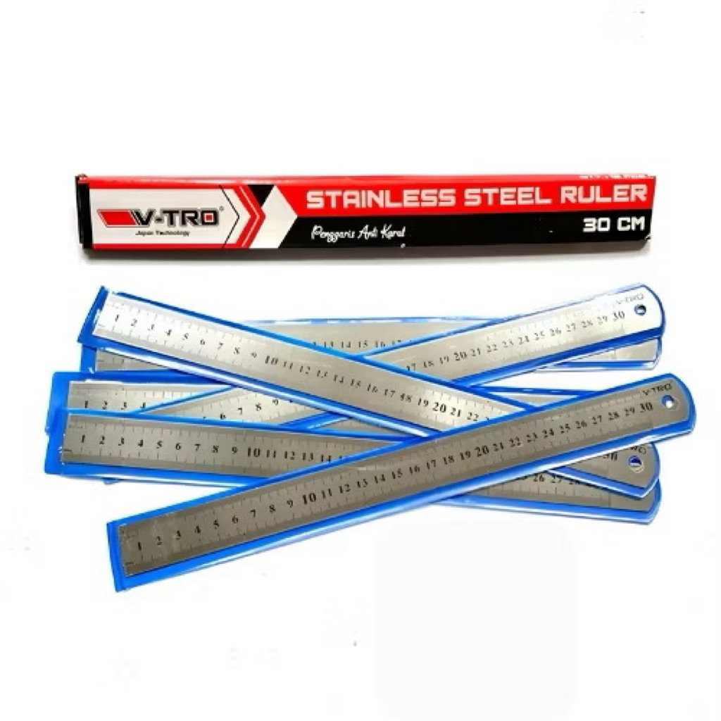 

Vtro Penggaris Besi Stainless steel 30cm isi 12 pcs