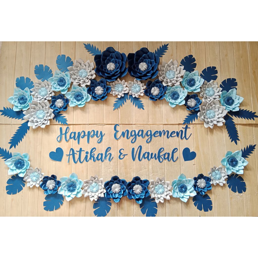 Backdrop Paper Flower/Dekorasi Lamaran Murah Bunga Kertas
