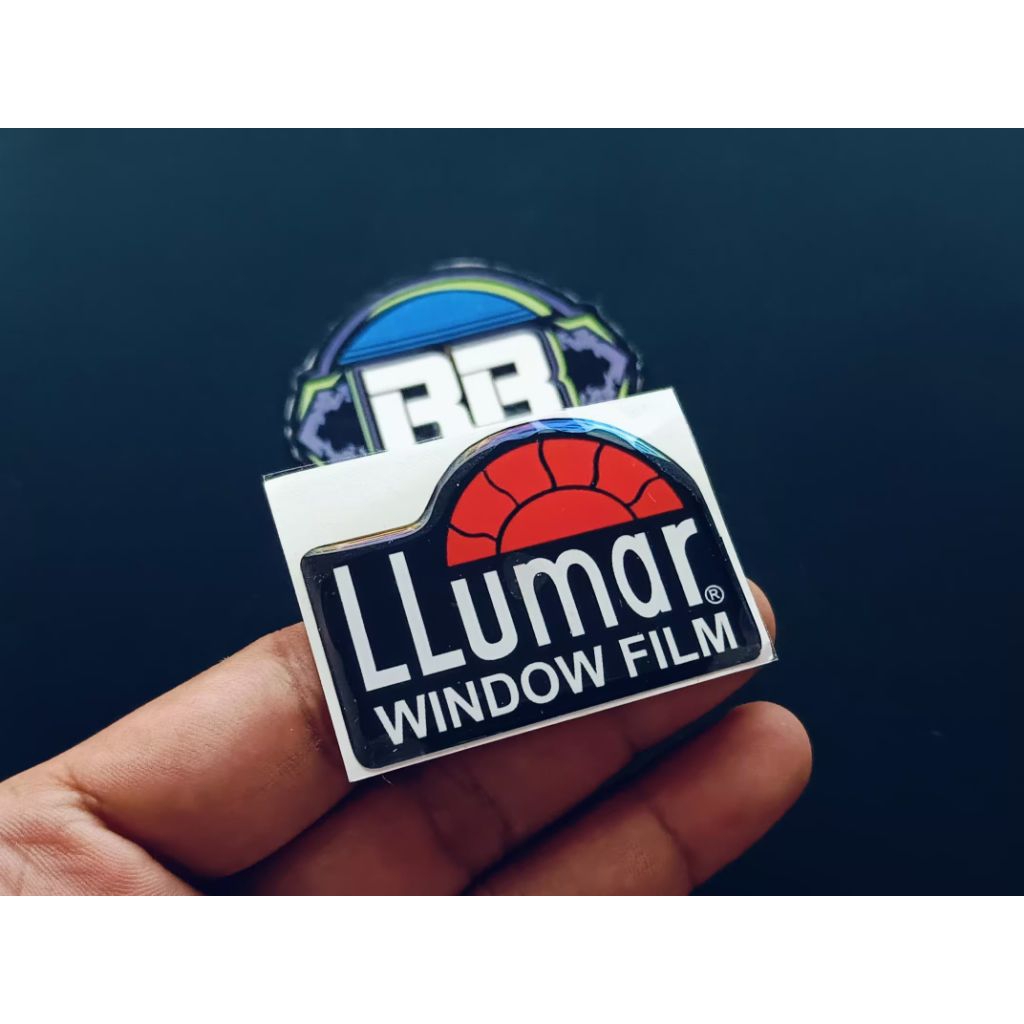 Emblem LLumar  window film kaca film mobil timbul lentur LLUMAR