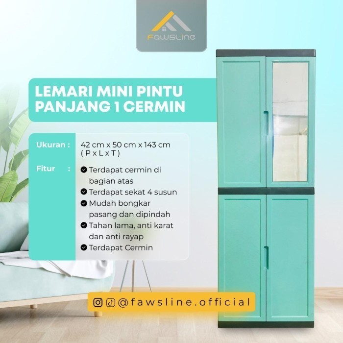 LEMARI BAJU MINI PLASTIK 4 SUSUN FAWSLINE / LEMARI PAKAIAN MINIMALIS / LEMARI PAKAIAN MINIMALIS / RA