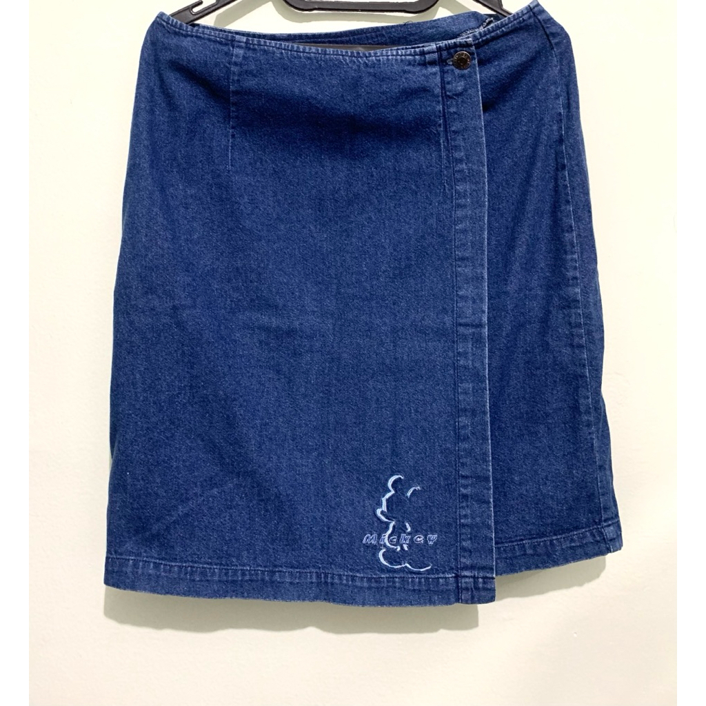 Rok jeans rok denim Mickey Disney Rok belahan rok lipat y2k