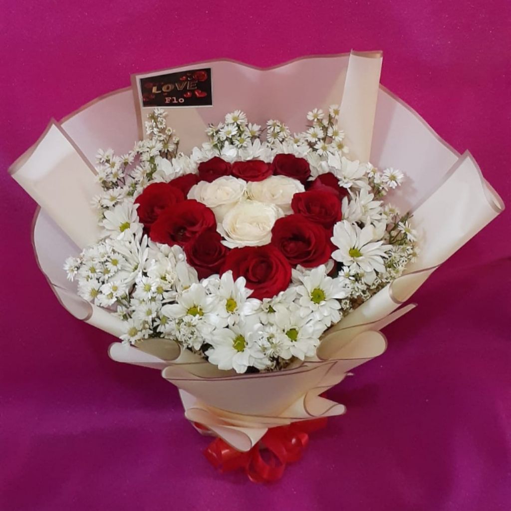 

buket love bunga segar dan harum begron rekomedasi