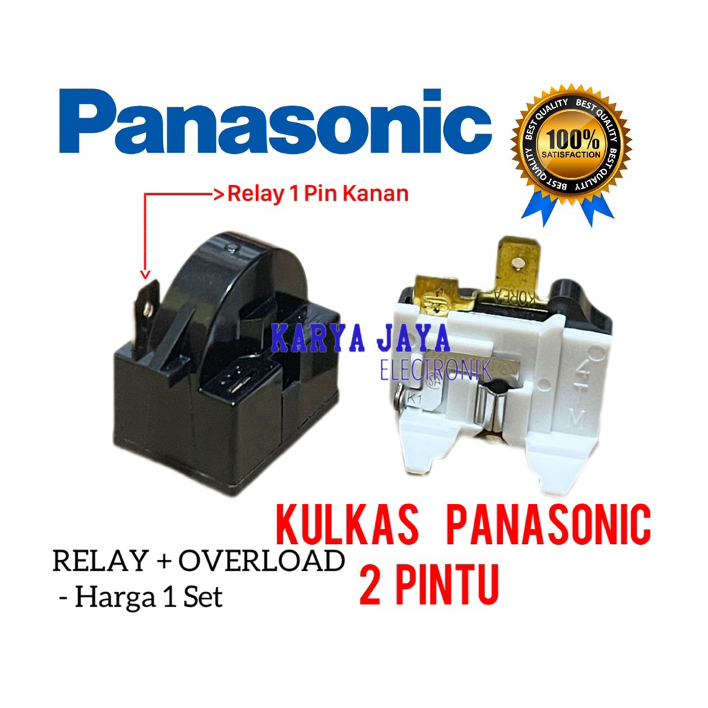 1 Set Relay 1 Pin Kanan Overload Kulkas Panasonic 2 Pintu / Relay Kulkas Panasonic 2 Pintu