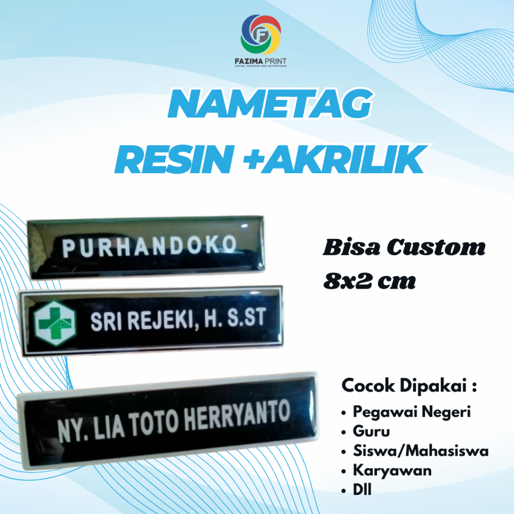 

Name Tag Nama Dada Resin Akrilik Murah Berkualitas