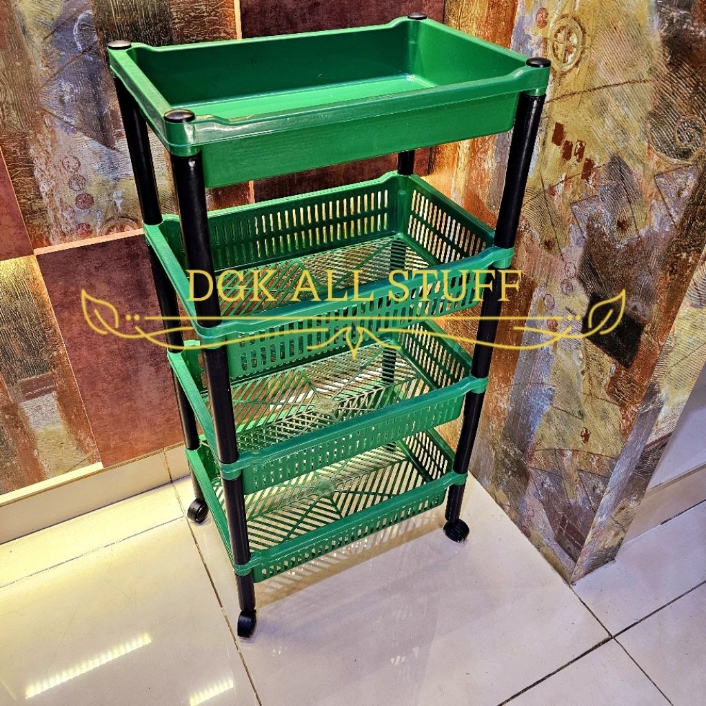 Rak Salon Keranjang Buku Pakaian Segi 4 Susun serbaguna serba guna nampan 4 tingkat empat tingkat Wa