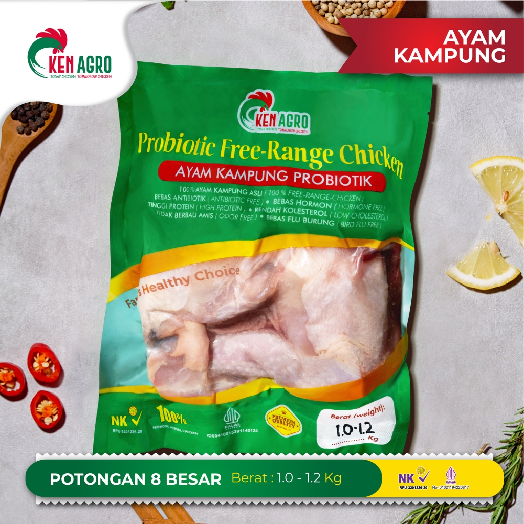 

Ken Agro Ayam Kampung Probiotik Potongan 8 Besar L 1.0-1.2 kg Frozen