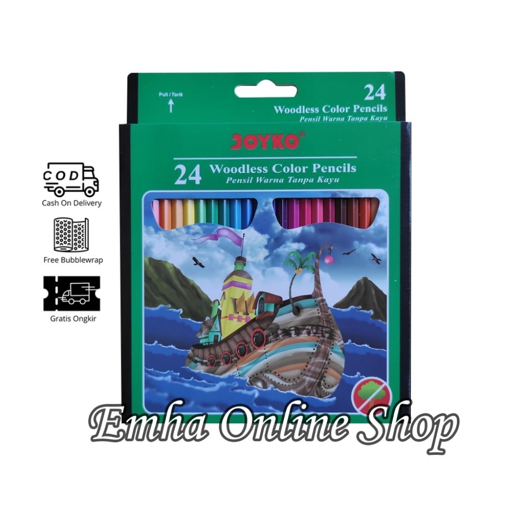 

Pensil Joyko 24 Warna Tanpa Kayu Pigmen Kualitas Tinggi Mudah di Serut