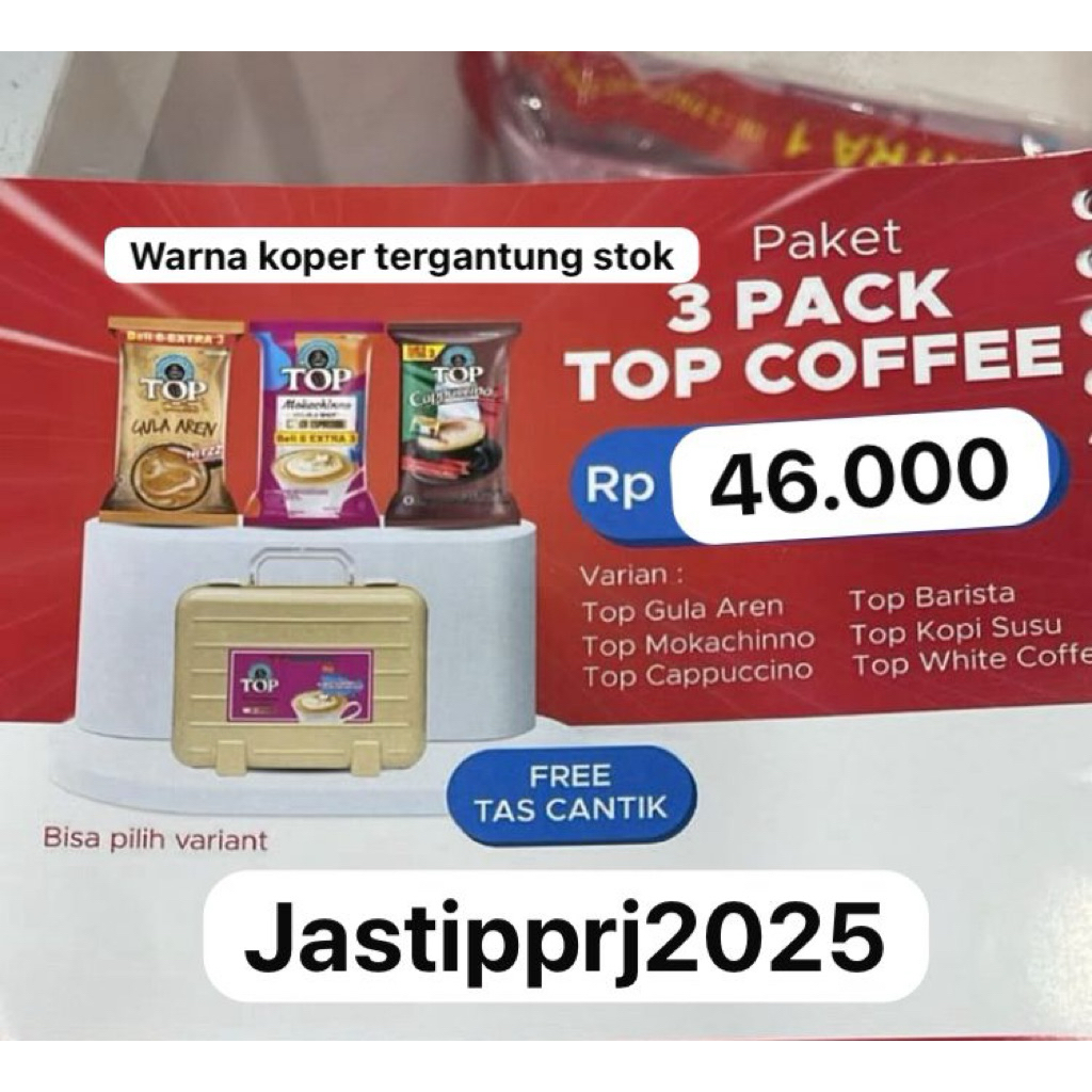 

jastip prj 2025 / jastip top kopi free koper / jastip prj top coffee free koper