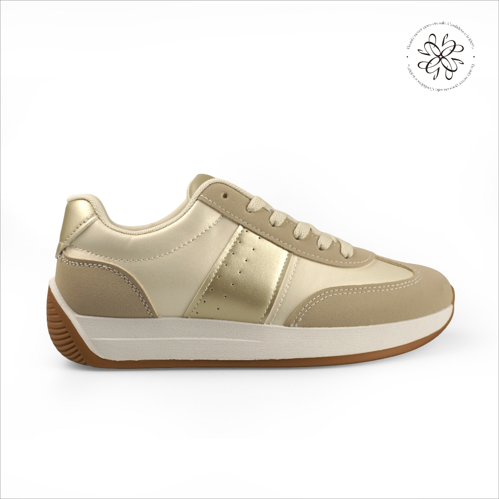 Sepatu Sneakers Wanita - Genny Elanor 0115016 - Tali putih Elegan Original