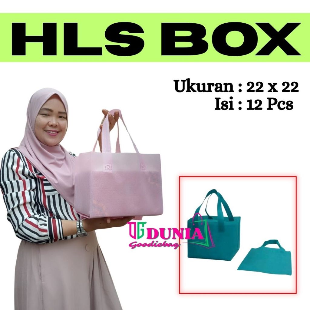 

HLS BOX Ukuran 22x22 Isi 12pcs Box Kue, Box Nasi,Box Besek, Goodibag, Handle Box Nasi, Box Kotak Kue