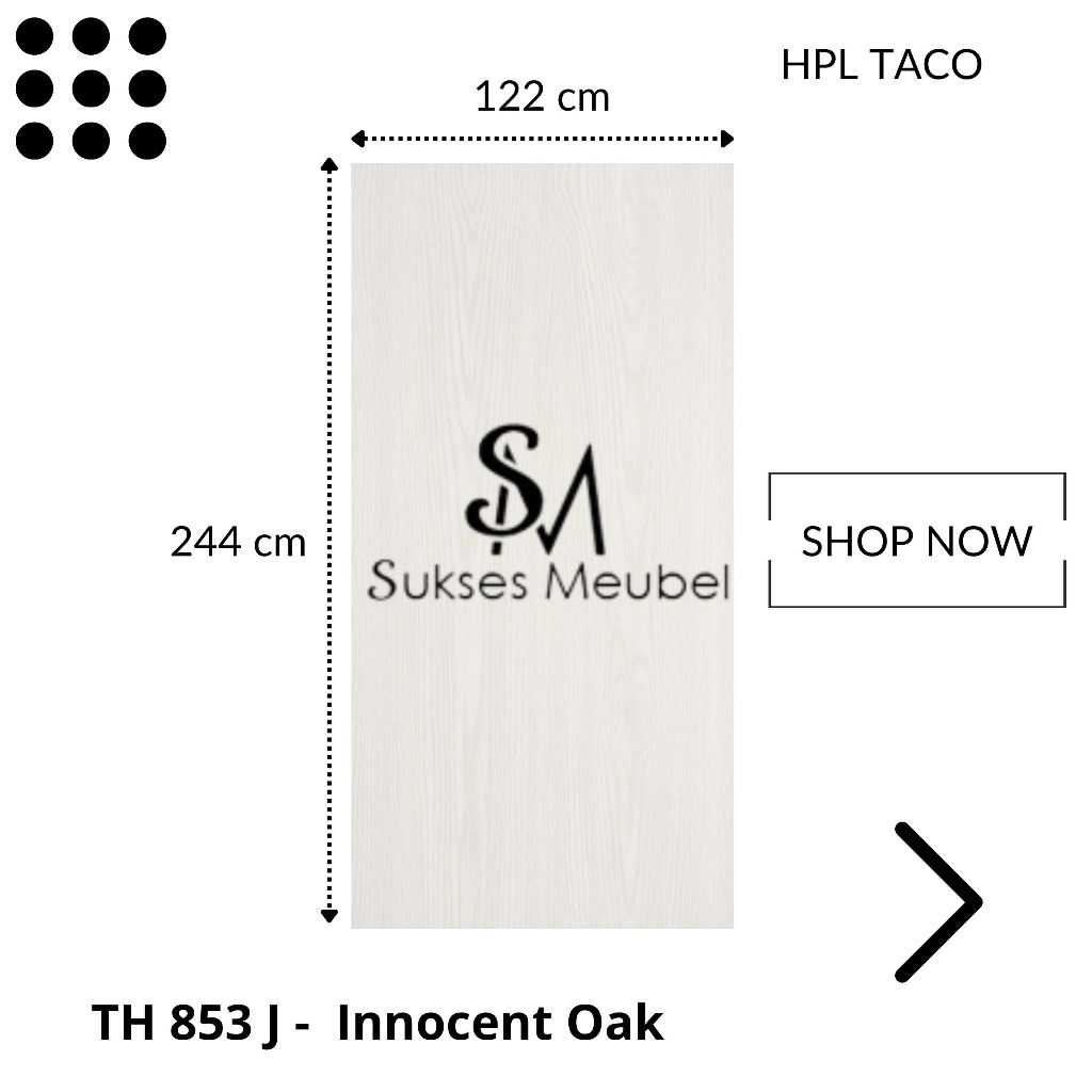 TACO HPL Woodgrain Pear TH 853 J - Innocent Oak | Per 1 Lembar Ukuran 122cm x 244cm
