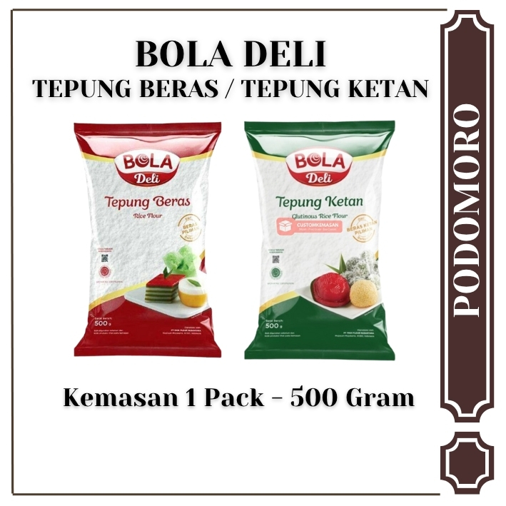 

Tepung Beras / Tepung Ketan Bola Deli - 1 Pack isi 500 Gram - Tepung baking