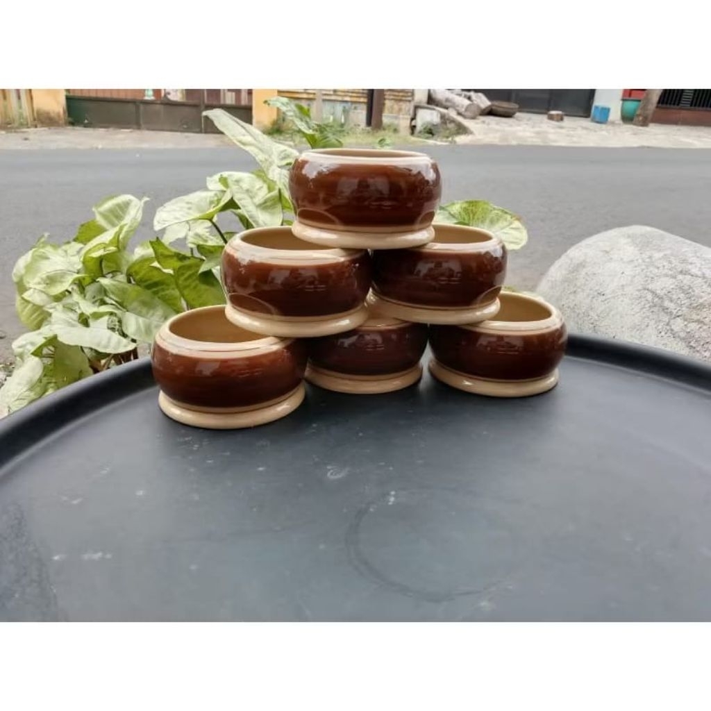 Cepuk Anti Tumpah Pakan Burung Merpati Keramik Lucu Unik