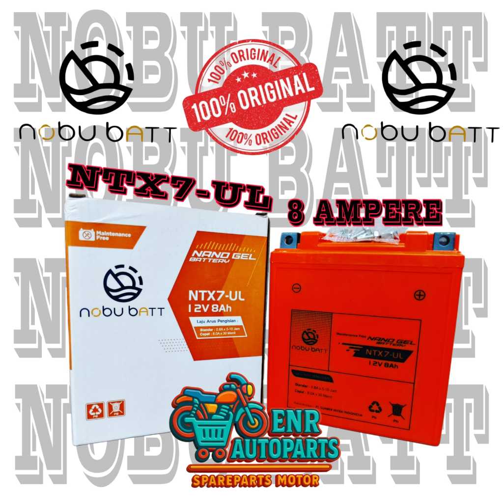 AKI NOBU BATT XMAX , R25 , MT25 , CBR 150 , CBR 250 , KLX 150 , KLX 250 , VESPA SPRINT , VESPA MATIC