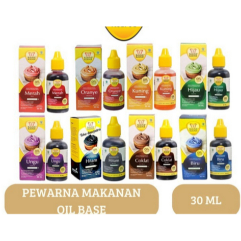 

Pewarna Koepoe Oil Base 30ml / Kupu Makanan Food Color Cair HALAL 30ml