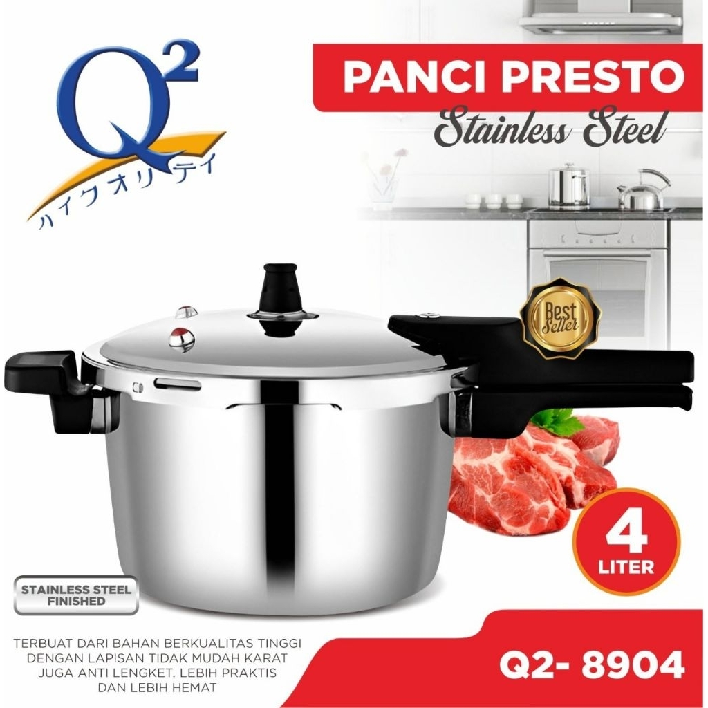 PANCI PRESTO Q2-8904 (4 LITER) / panci kukusan / panci anti karat / panci steamer / panci masak nasi