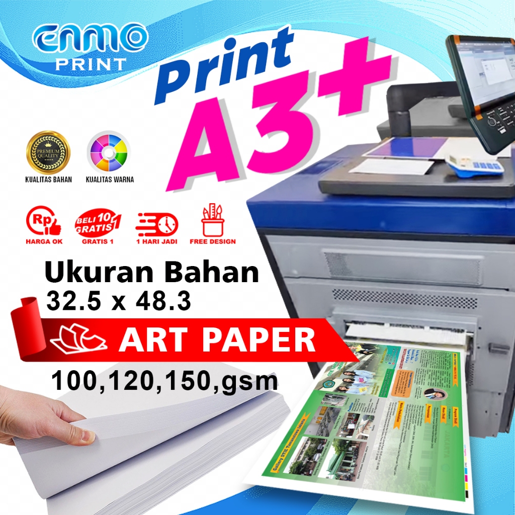 

Print A3+ Art Paper & Matte Paper 120-150gsm Full Colour Print Digital A3+ Art Paper 150gsm 1-2 hari