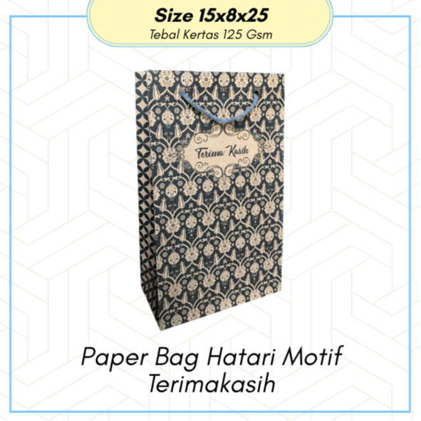 

PAPERBAG WAFER MOTIF BATIK TERIMAKASIH MURAH 15X8X25 / TAS KADO / TAS KERTAS