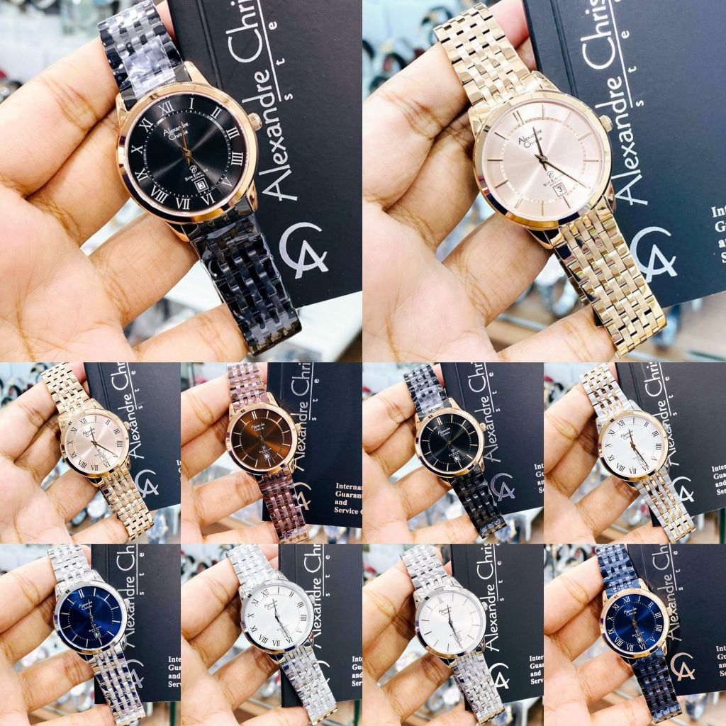 JAM TANGAN WANITA ALEXANDRE CHRISTIE AC 8709 AC8709 ROSEGOLD ORIGINAL-BLACK  ROSEGOLD