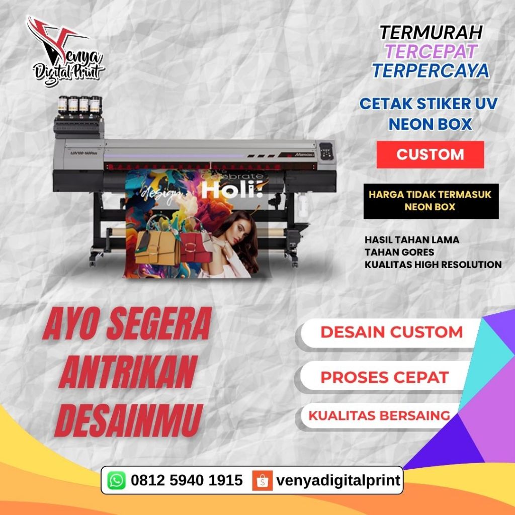 

CETAK STICKER UV NEON BOX CUSTOM // STICKER NEONBOX PREMIUM // INFLEX // TERMURAH // SEHARI JADI
