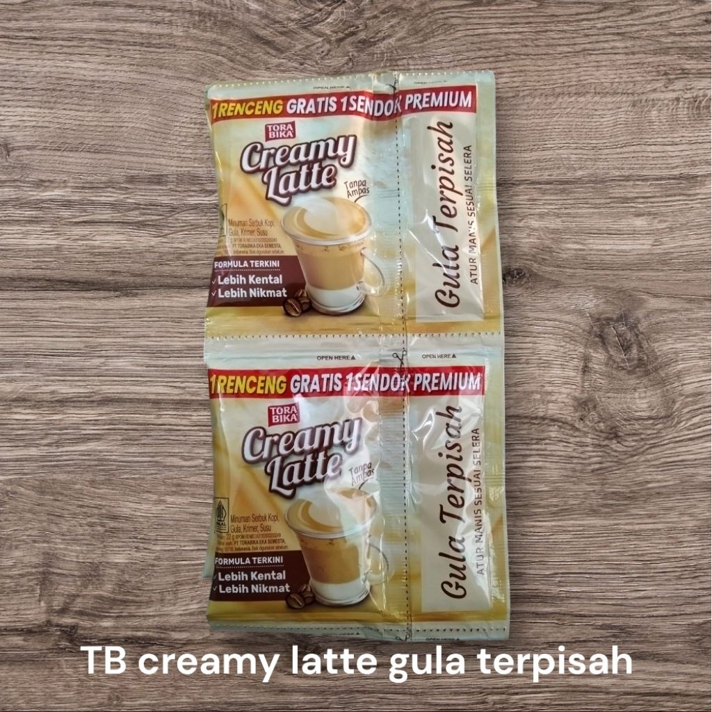 

TORA BIKA CREAMY LATTE GULA TERPISAH
