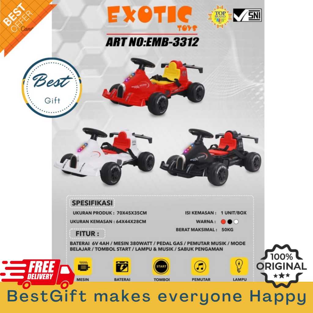 EXOTIC EMB-3312 GO KART MAINAN MOBIL ANAK