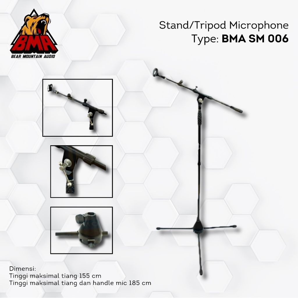 STAND MIC SM 006 BMA / STAND TRIPOD MIC / STAND MIC