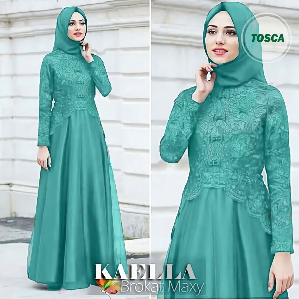 Kem_Store - Della Maxi Dress Brukat Terbaru 2021 / Gamis Brukat Terbaru 2025 Model Kekinian
