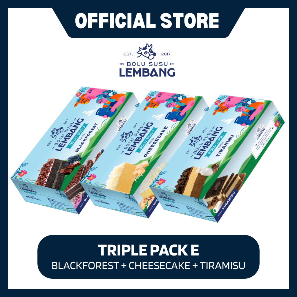 

Triple Pack E (Reguler - Blackforest + Cheese Cake + Tiramisu)