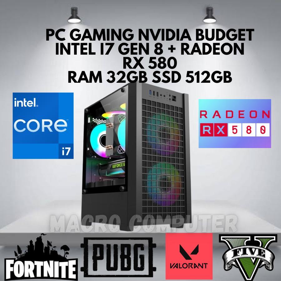 PC GAMING i7 GEN 8 + RADEON RX 580 | RAM 32GB |PC I3 I5 I7 |PC RAKITAN I7 GEN 8 - i3 8100 3.6GHz, DD