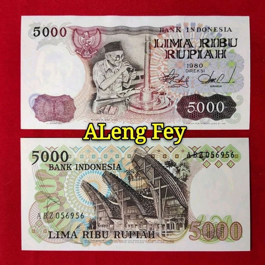 uang kuno 5000 Rupiah Asah intan 1980