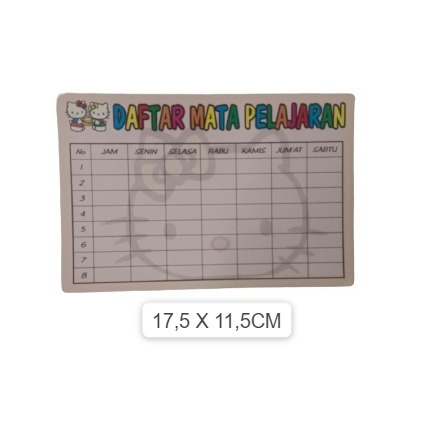 

( 10 Lembar ) DAFTAR MATA PELAJARAN - BUKU LIST W1NNIE TH3 P00H - TABEL 8 X 7 KOTAK