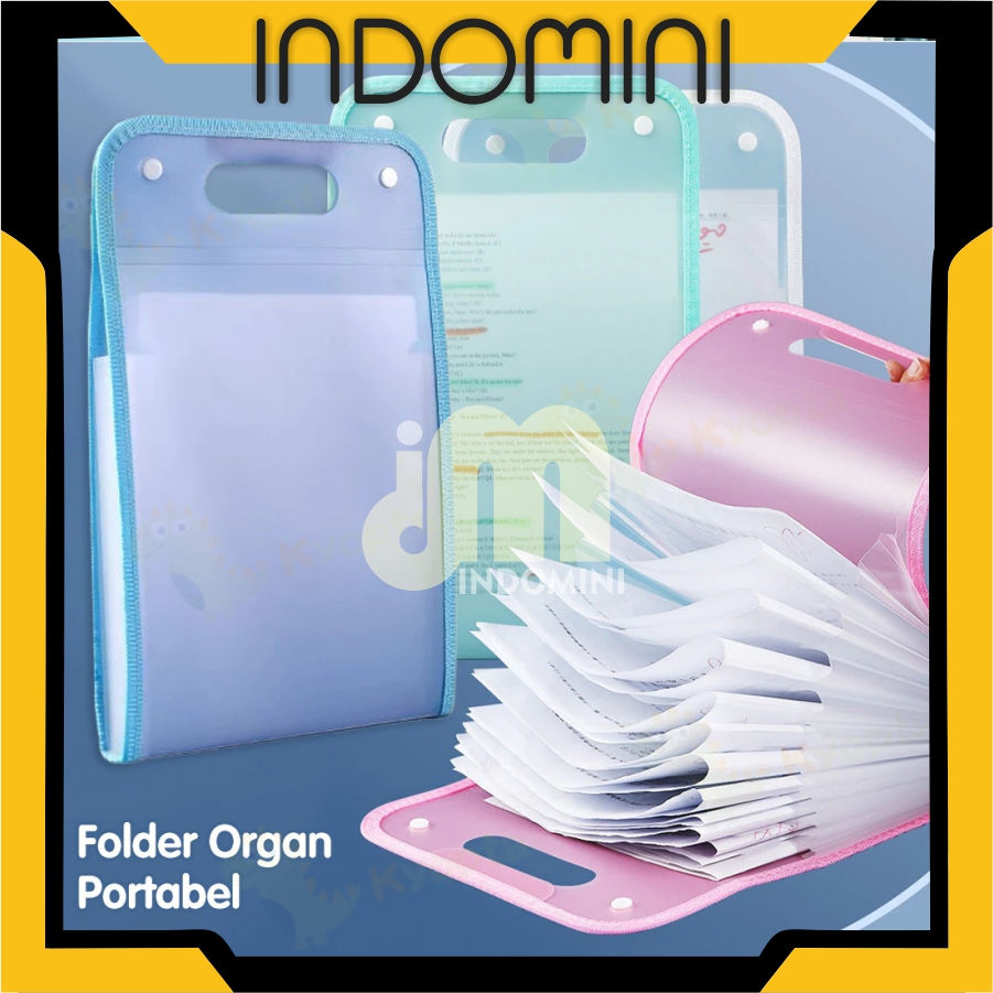 

INDOMINI Tas file Handle Warna Transparan Anti Air Multi Layer Folder Tas File 13 Sekat Map Tas Dokumen A4 Folder Map Kerja Document S150