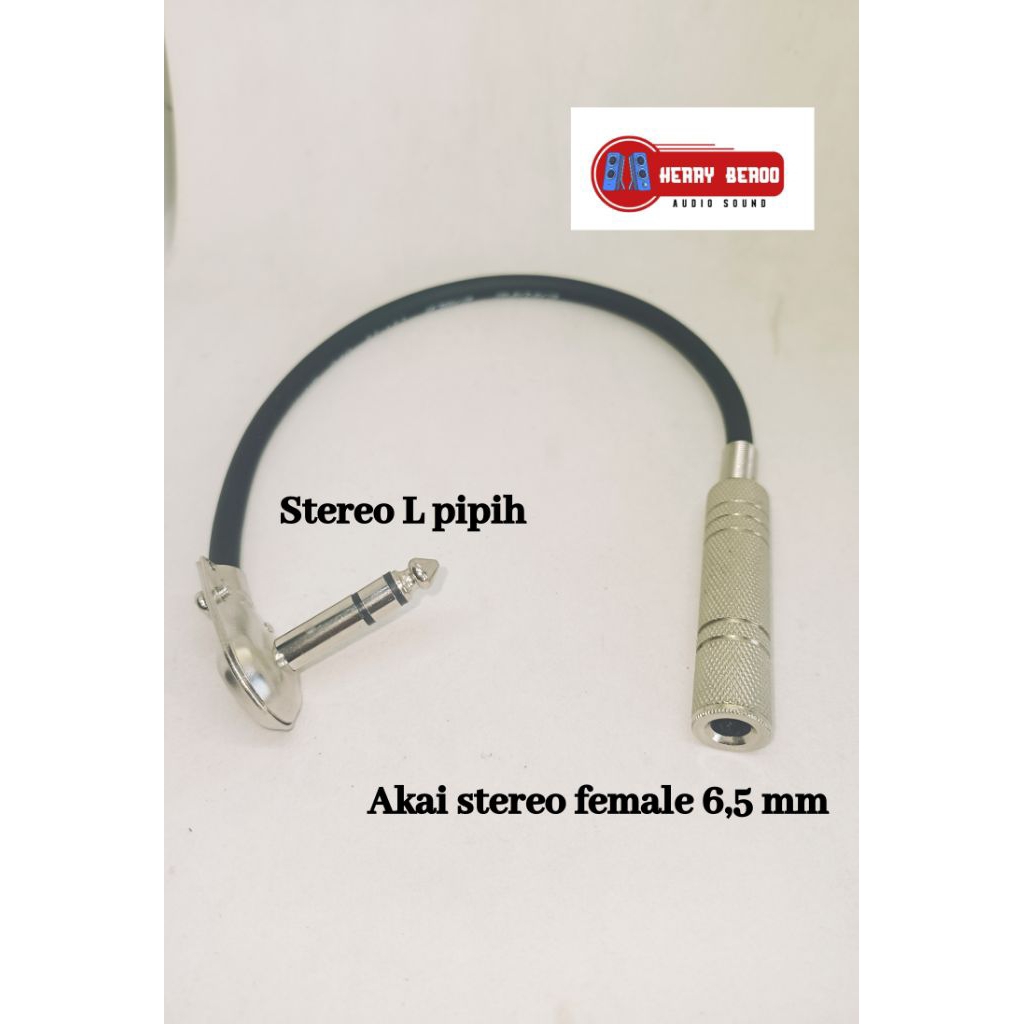 kabel jack akai stereo L pipih to akai streo female 6,5 mm