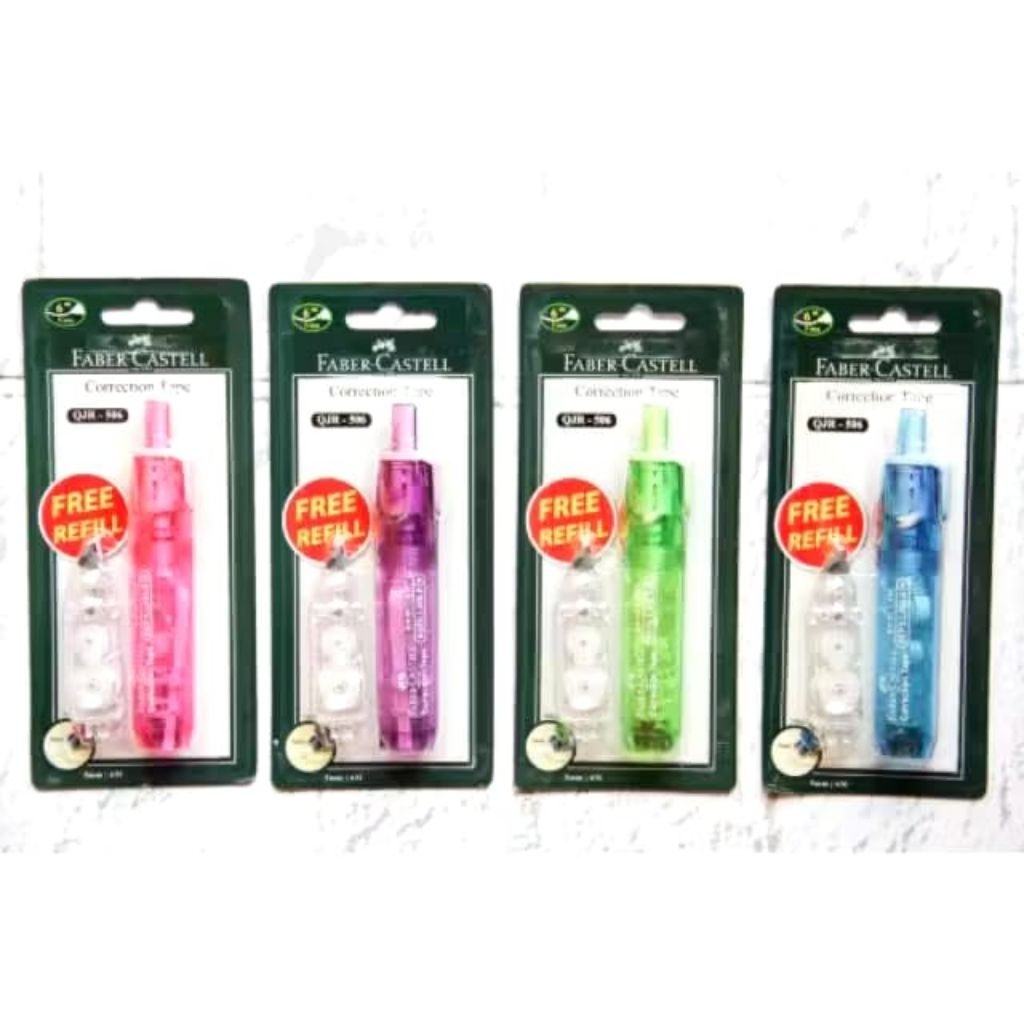 

FABER CASTELL QJR 506 RETRACTABLE CORRECTION TAPE PITA KOREKSI TIPEX ROLL CETREK CETEK