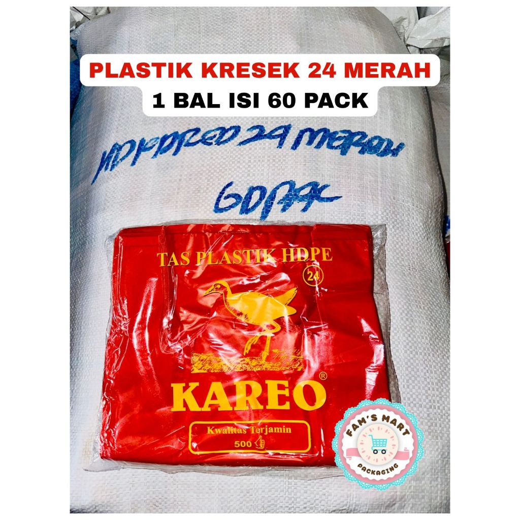 1 BAL Kantong Kresek uk 24 / Kantong Plastik Tebal Uk 24 Kareo / Plastik Asoy uk 24 / Plastik Kresek