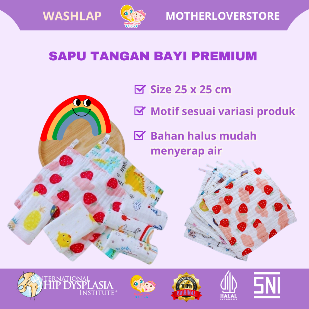 Washlap Bayi Perlengkapan Newborn / Sapu Tangan Bayi Salur / Sapu Tangan Bayi Lembut Halus