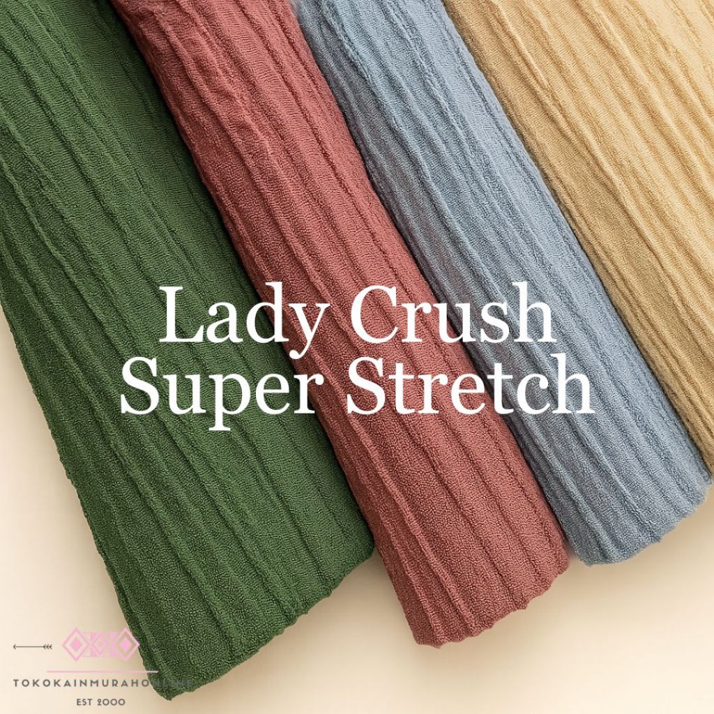 Kain Cey Airflow LADY CRUSH Ultra Crinkle Premium Original SUPER Stretch 100% Grade A Salur Kerut