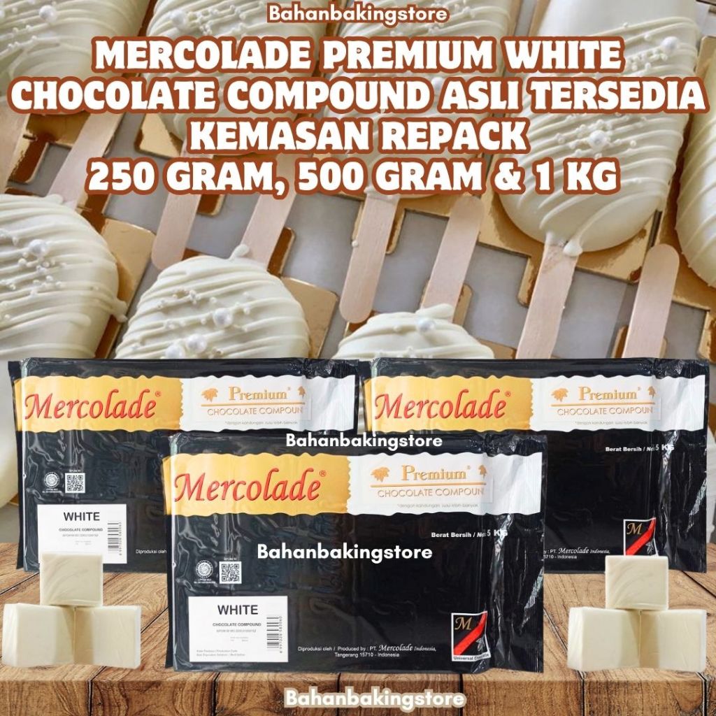 

MERCOLADE PREMIUM WHITE CHOCOLATE COMPOUND ASLI TERSEDIA KEMASAN 5 KG & REPACK 250 GRAM, 500 GRAM & 1KG | COKELAT PUTIH BLOK COMPOUND | COKLAT BATANGAN 5KG BISA DICAIRKAN ATAU DISERUT COCOK UNTUK TOPPING PARUTAN, CAMPURAN CAKE & ICE CREAM