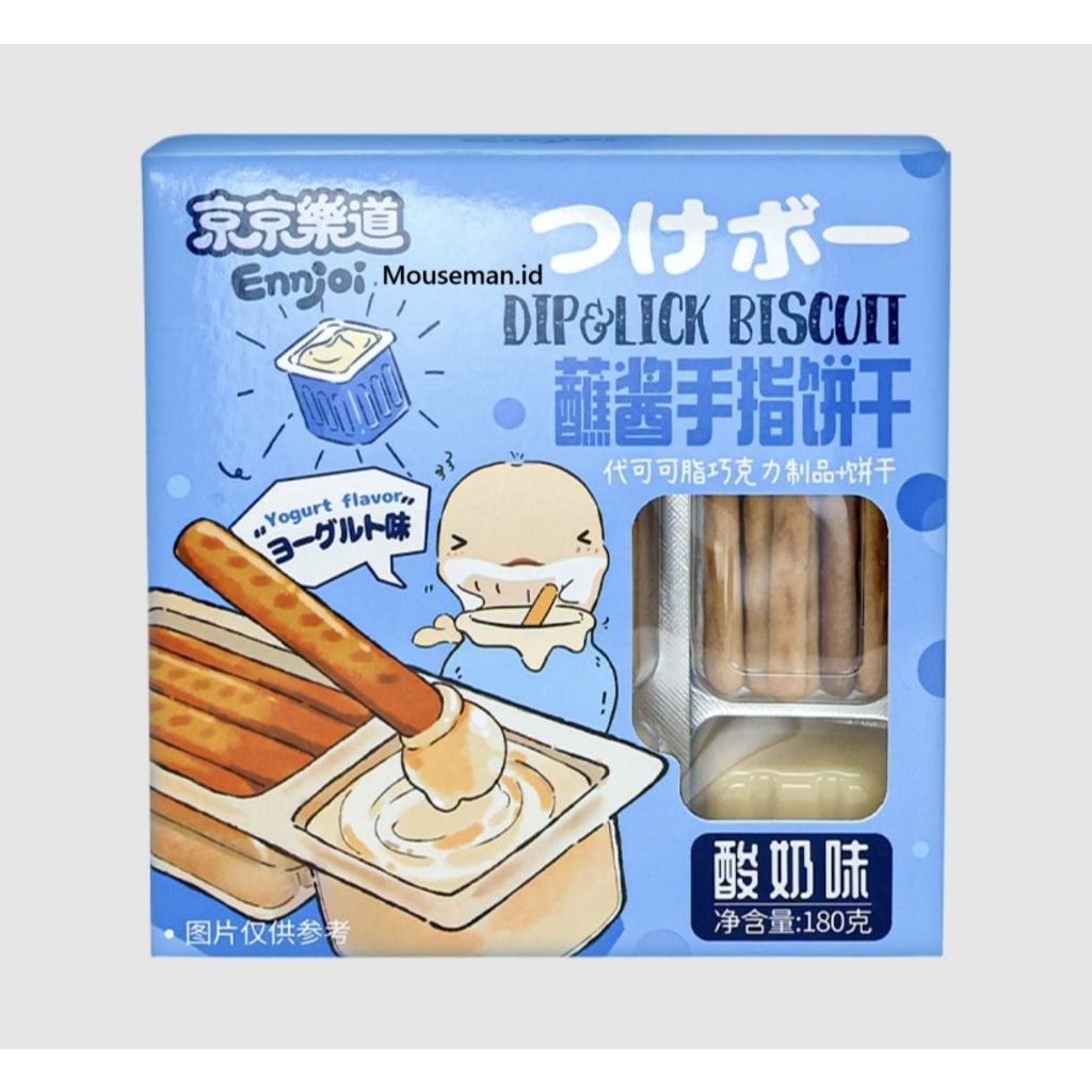 

Ennjoi DIP FINGER BISCUIT YOGHURT Flavor Biskuit Colek dengan Krim Rasa YOGURT 180gr