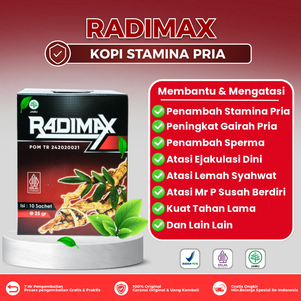 Radimax Herbal Atasi Lemah Syahwat Penambah Stamina Gairah Ejakulasi Dini Impotensi Susah Ereksi